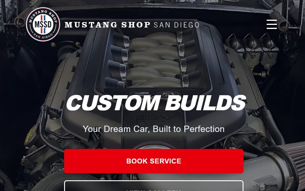 The Mustang Shop of San Diego homepage